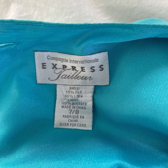 Vintage Campaganie Internationale Express Linen silk blend suit skirt top - Picture 8 of 8